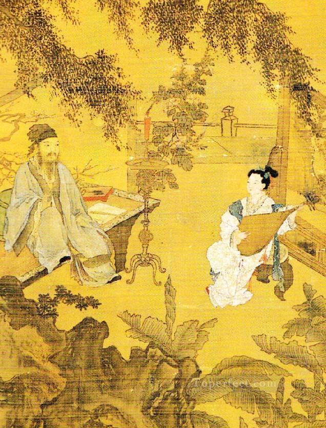 tao guが詩を贈ります 1515年の古い中国の墨油絵